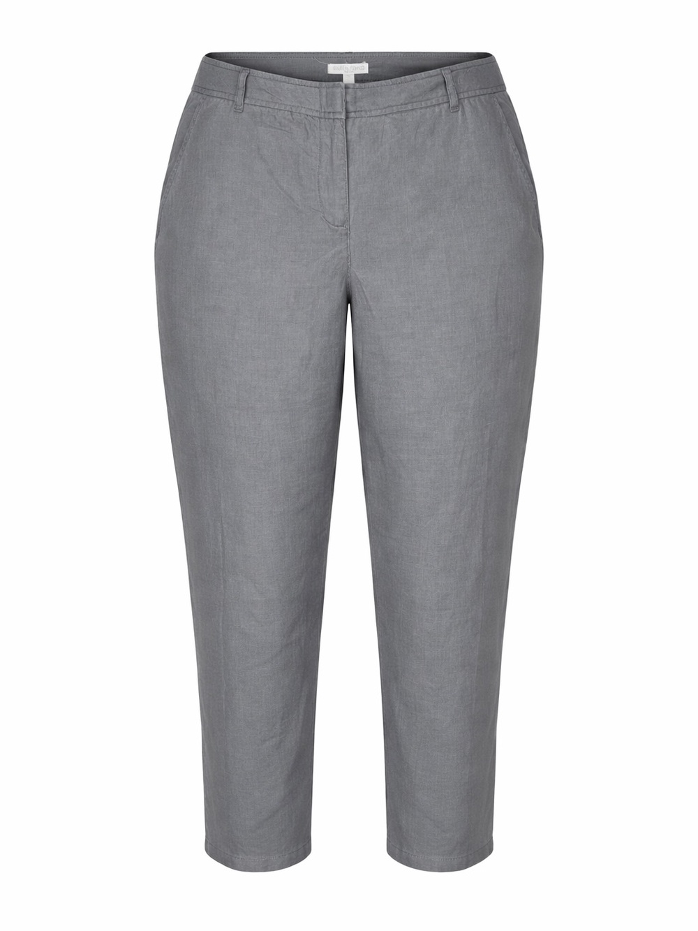 Eileen Fisher  Linen Tapered Ankle Pants Gray Flat front 14P Organic